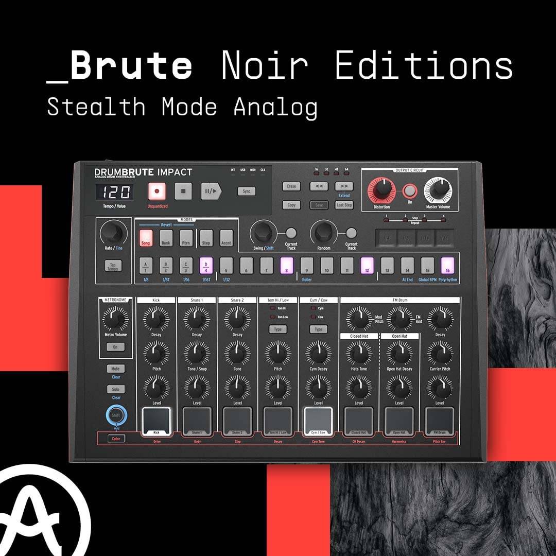 Arturia Noir Editions: 3 desktop analog machines with a stealthy paint finish