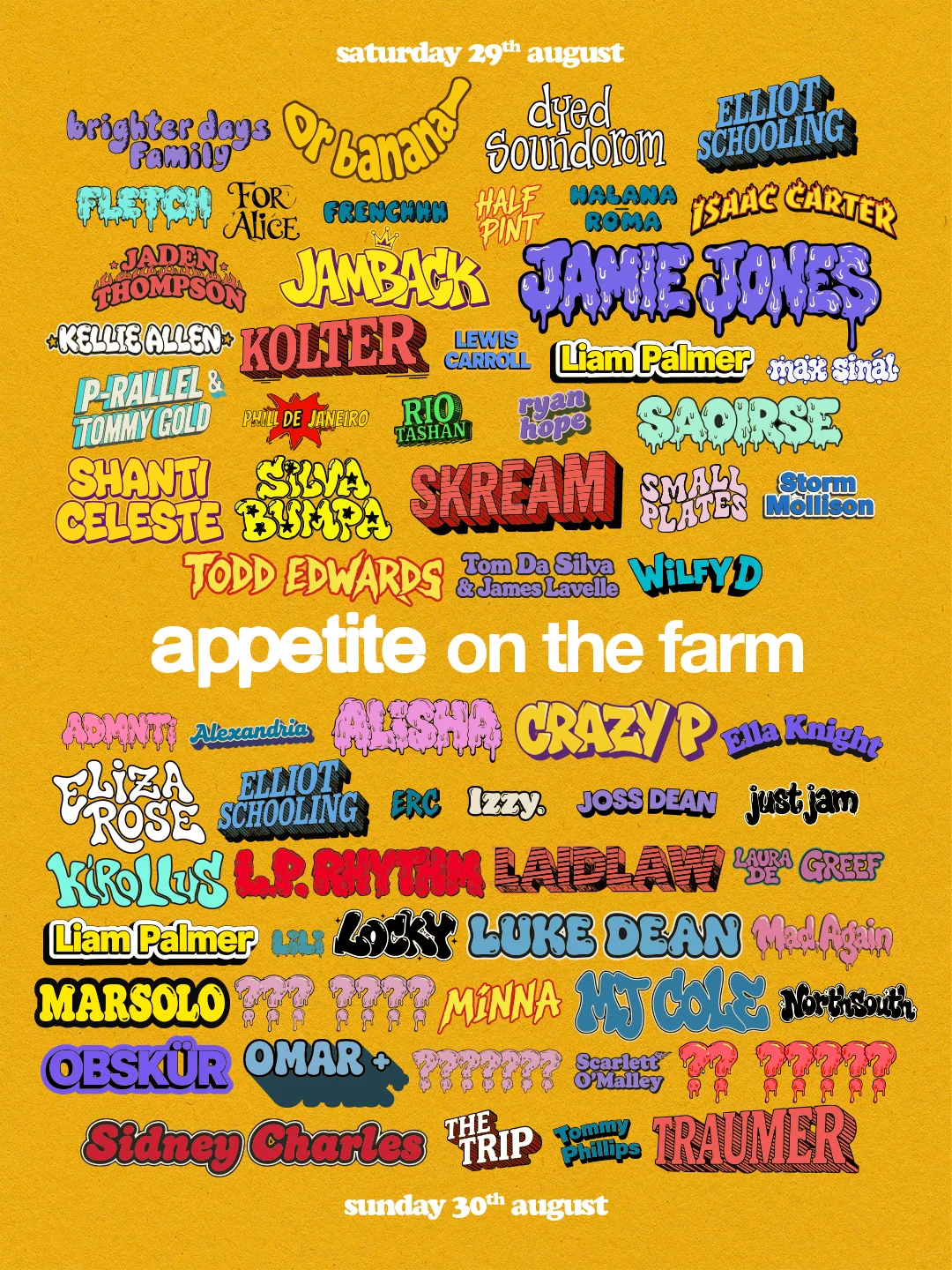 Appetite on the Farm Lineup